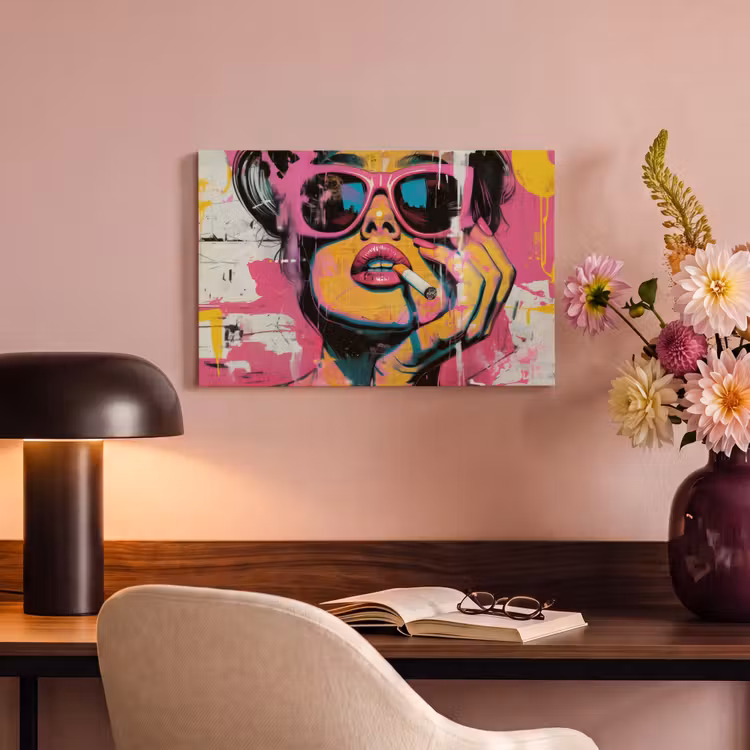 Canvas schilderij - Portret - Vrouw - Abstract - Zonnebril — 6