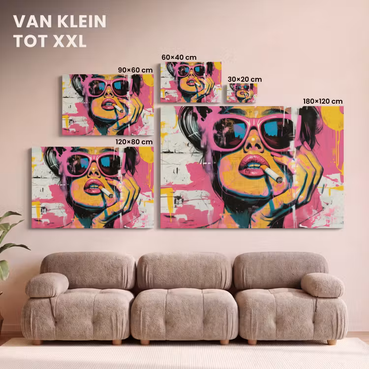 Canvas schilderij - Portret - Vrouw - Abstract - Zonnebril — 8