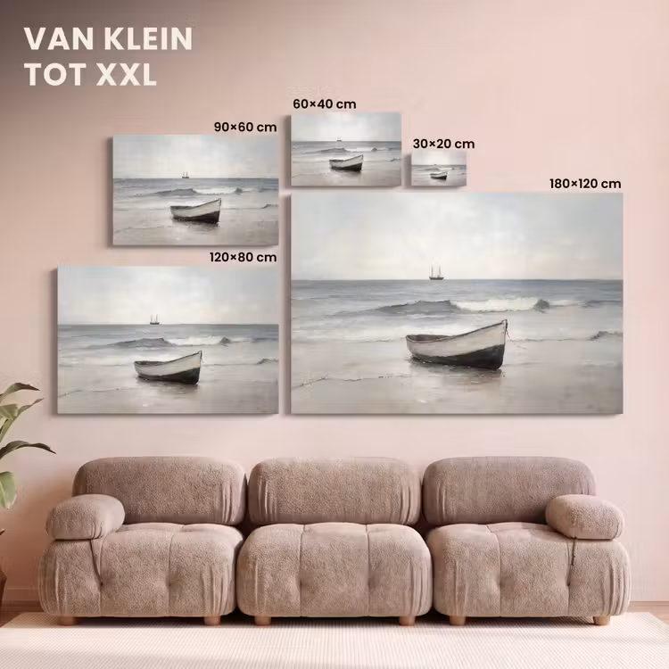 Canvas schilderij - Roeiboot - Zee - Horizon — 8