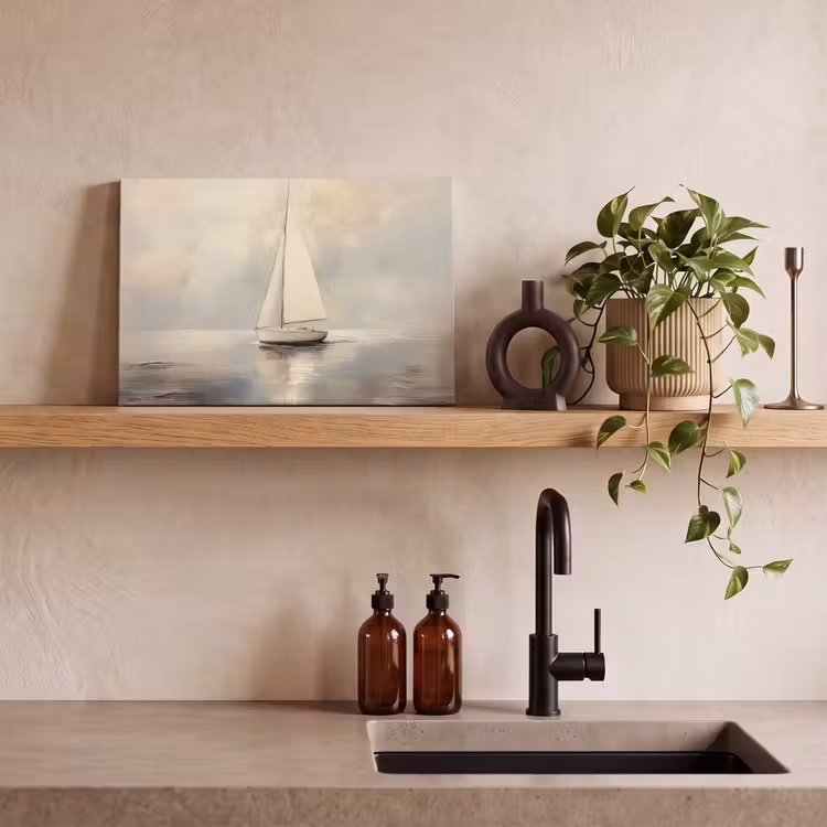 Canvas schilderij - Zeilschip - Zee - Bewolkt — 4