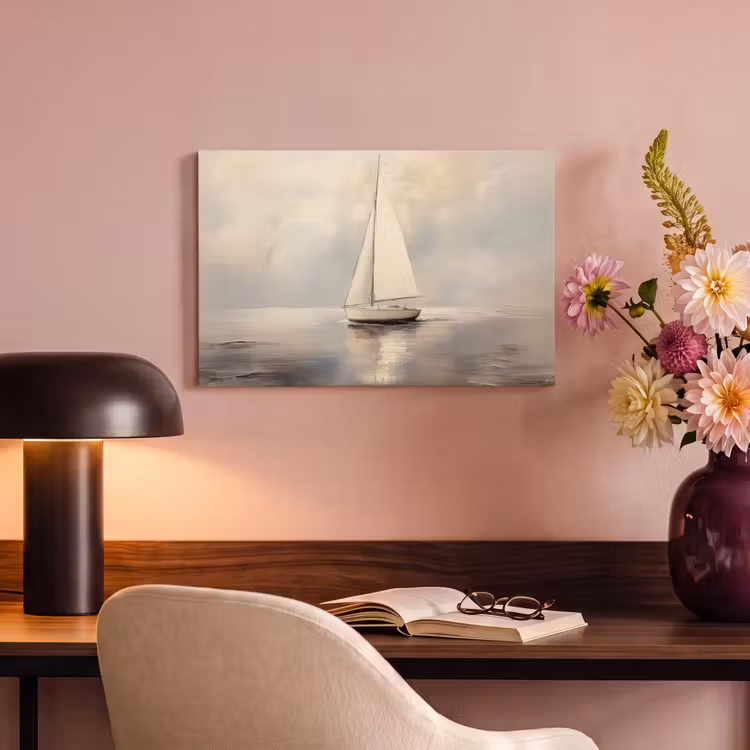 Canvas schilderij - Zeilschip - Zee - Bewolkt — 6