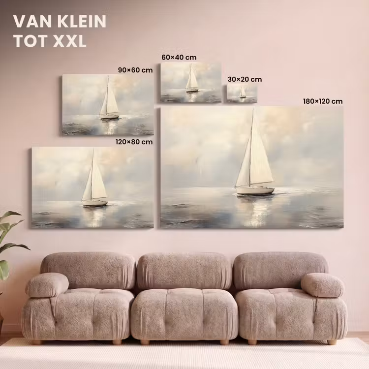 Canvas schilderij - Zeilschip - Zee - Bewolkt — 8