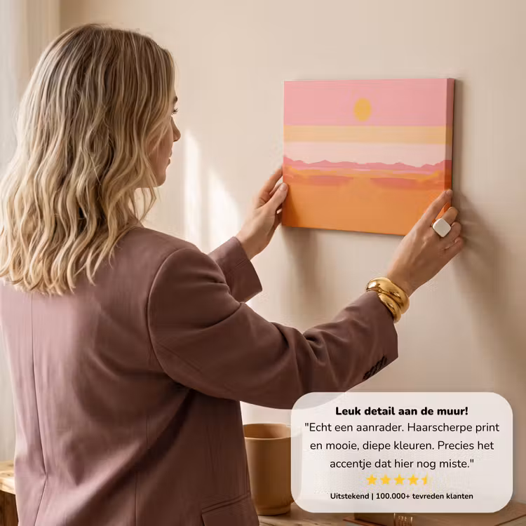Canvas schilderij - Zon - Abstract - Landschap - Oranje — 3