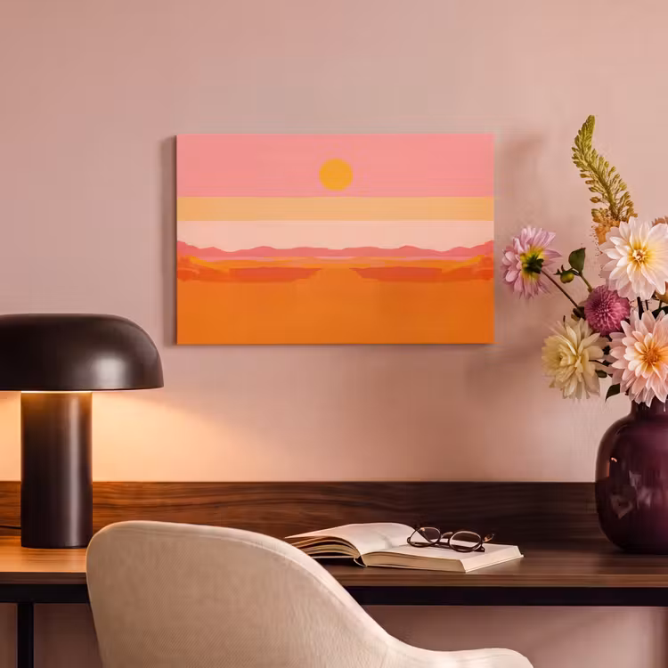Canvas schilderij - Zon - Abstract - Landschap - Oranje — 6