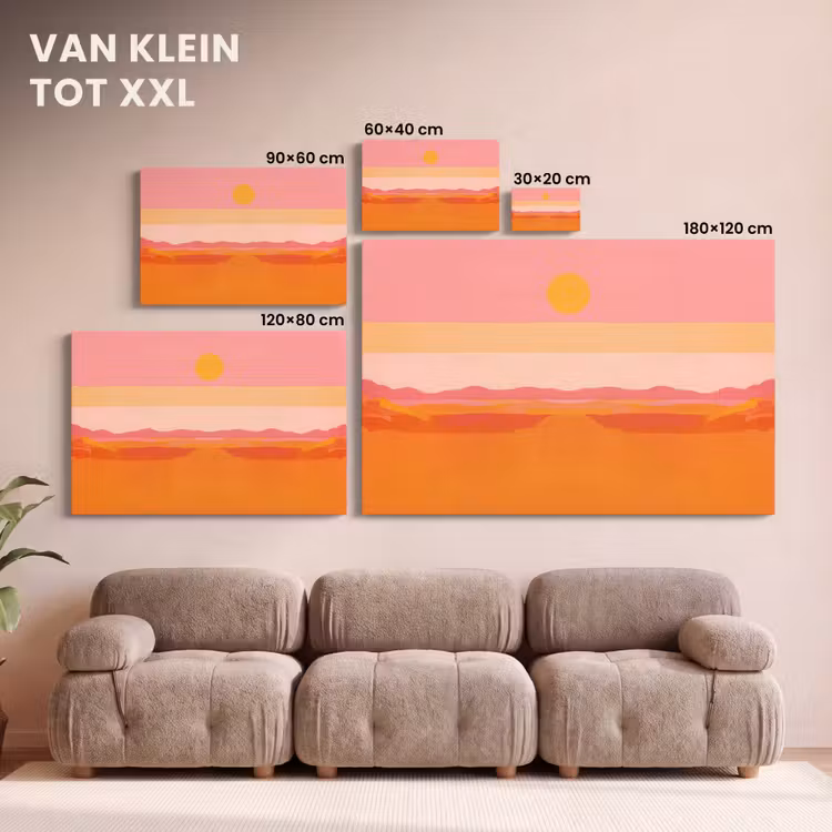 Canvas schilderij - Zon - Abstract - Landschap - Oranje — 8