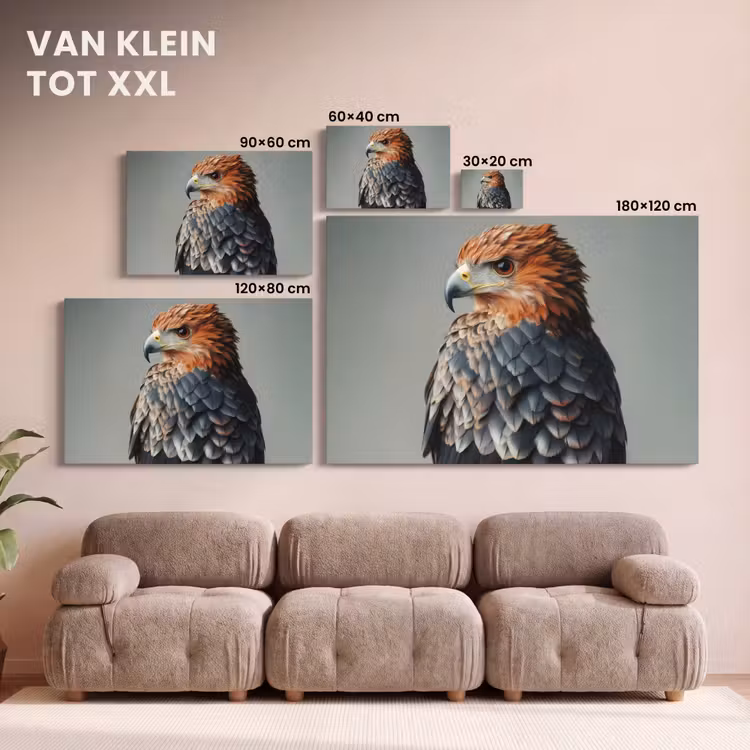 Canvas schilderij - Vogel - Realistisch - Veren - Bruin — 8