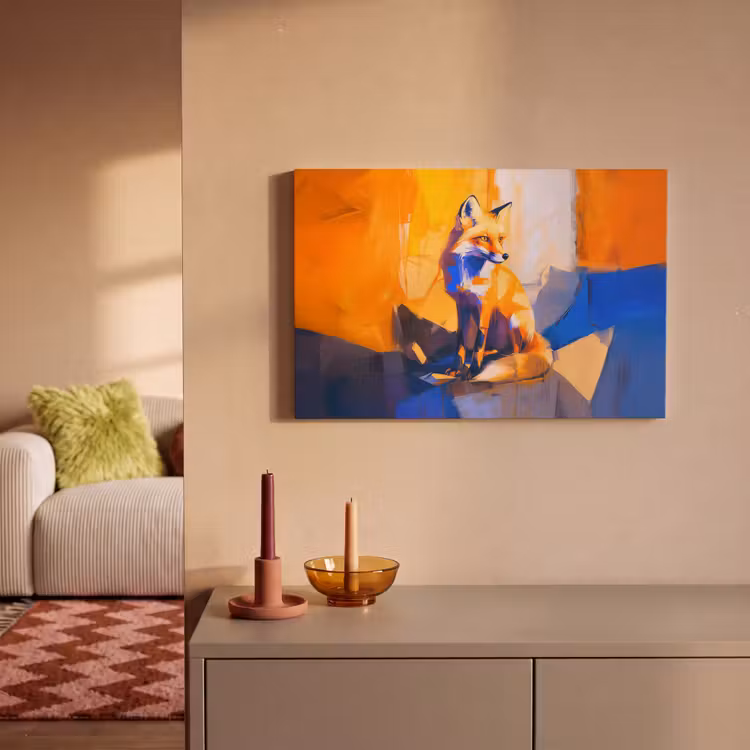 Canvas schilderij - Vos - Oranje - Vormen - Abstract — 2