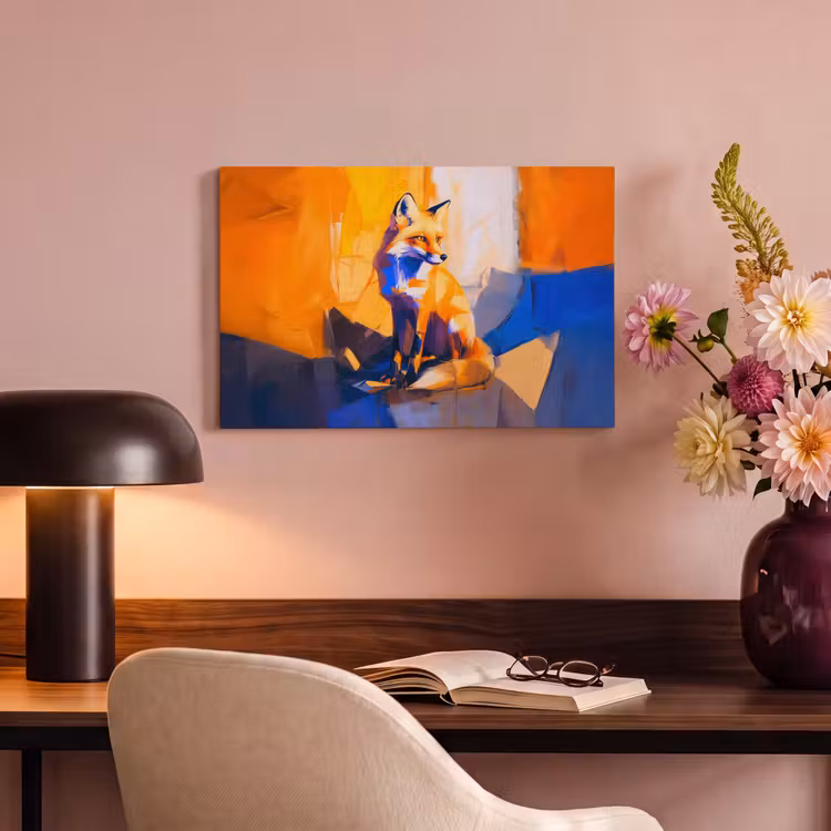 Canvas schilderij - Vos - Oranje - Vormen - Abstract — 6