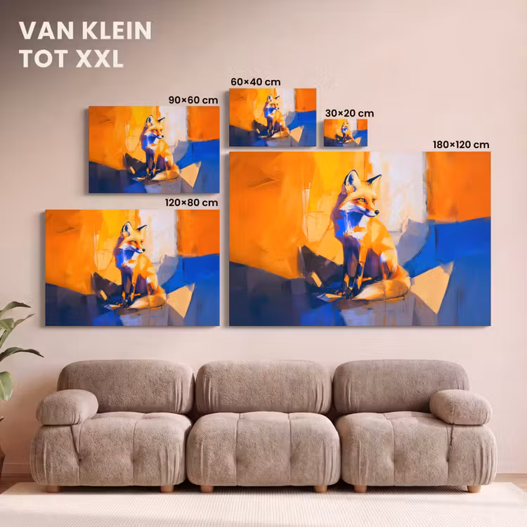 Canvas schilderij - Vos - Oranje - Vormen - Abstract — 8