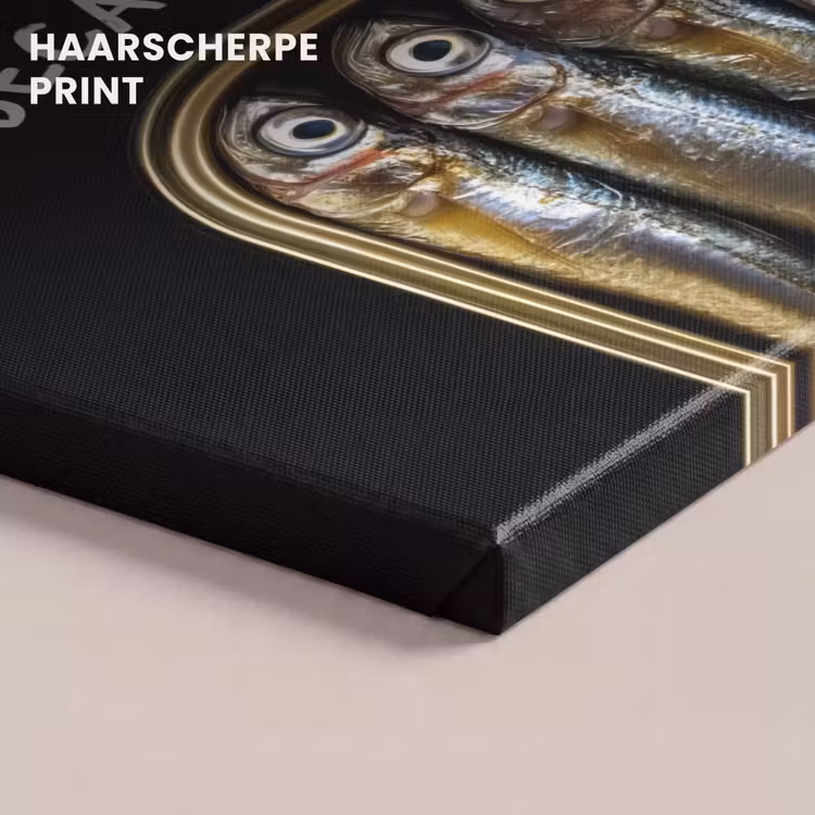 Canvas schilderij - Sardines - Tekst - Vis - Blik — 5