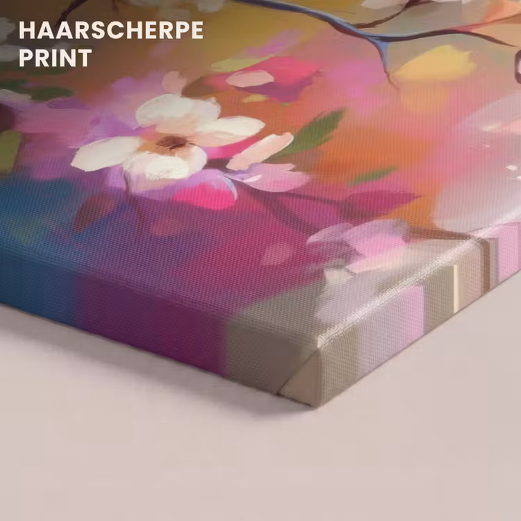 Canvas schilderij - Vogels - Bloemen - Roze — 5