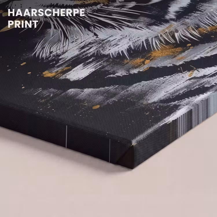 Canvas schilderij - Tijger - Verfspatten - Goud — 5