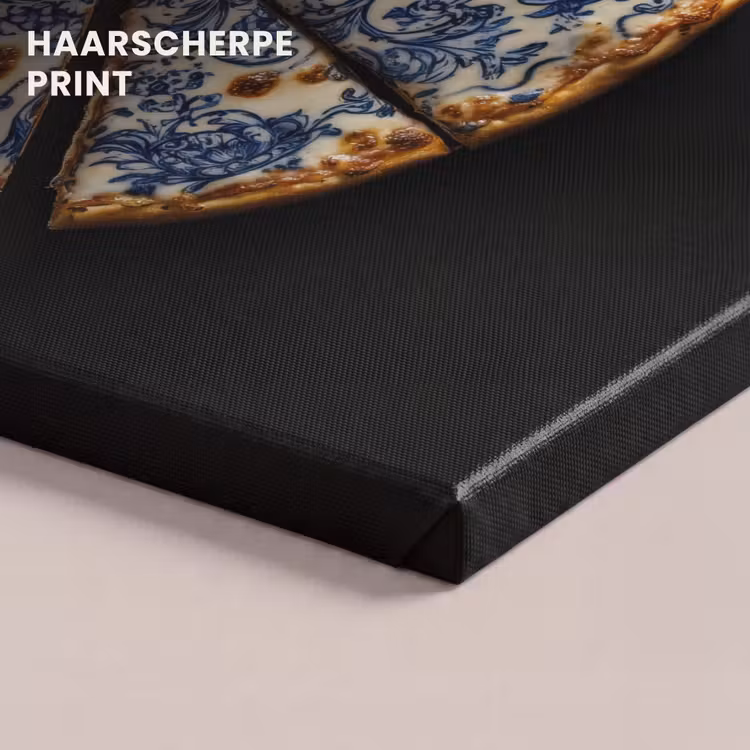 Canvas schilderij - Pizza - Eten - Delftsblauw — 5
