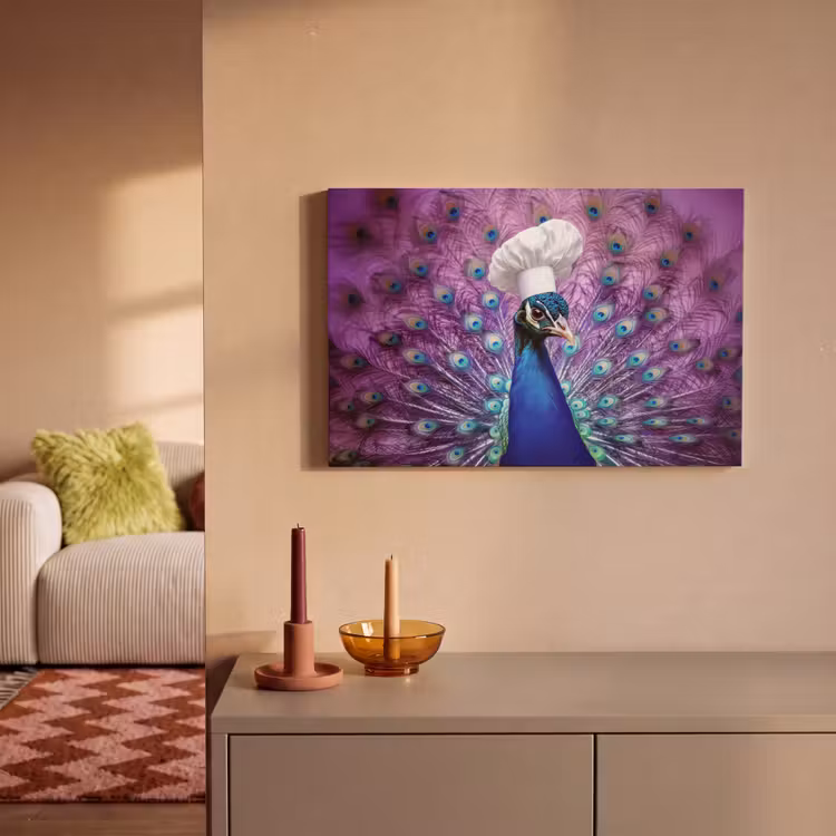 Canvas schilderij - Pauw - Koksmuts - Cool - Paars — 2