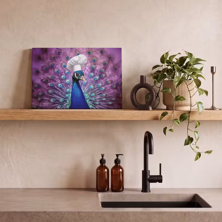 Canvas schilderij - Pauw - Koksmuts - Cool - Paars — 4
