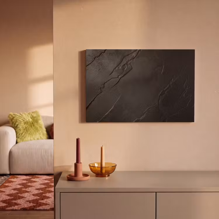 Canvas schilderij - Zwart - Steen - Beton — 2