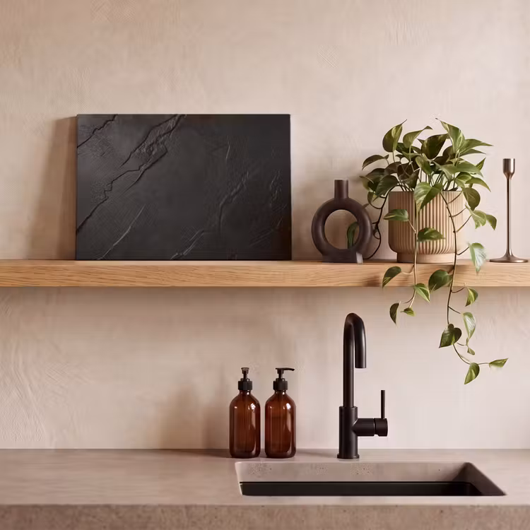 Canvas schilderij - Zwart - Steen - Beton — 4