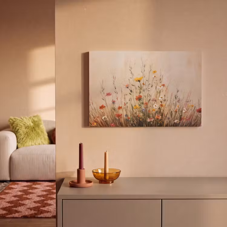 Canvas schilderij - Wilde bloemen - Penseelstreken - Rustgevend — 2