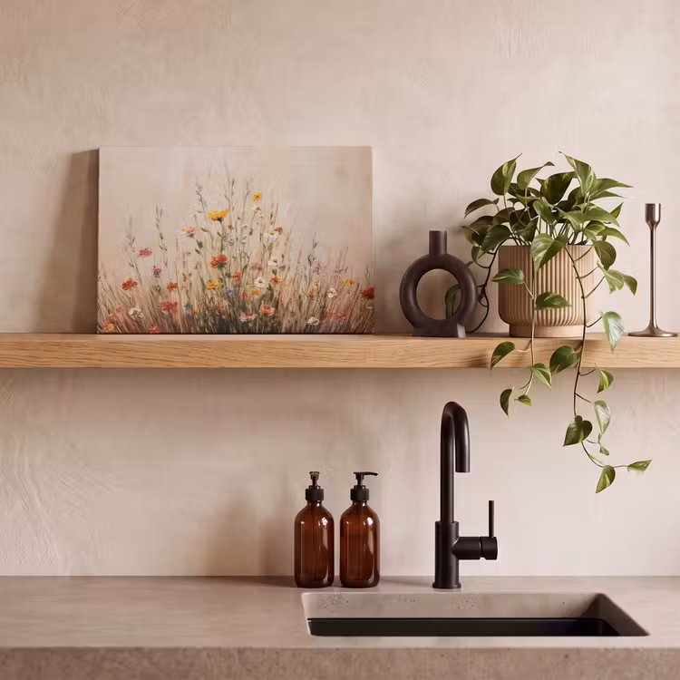 Canvas schilderij - Wilde bloemen - Penseelstreken - Rustgevend — 4