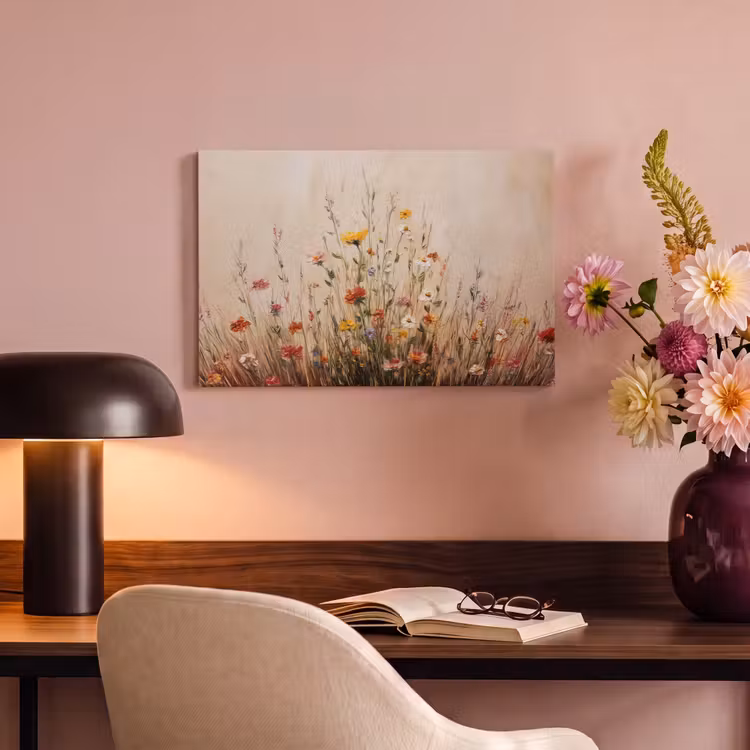 Canvas schilderij - Wilde bloemen - Penseelstreken - Rustgevend — 6