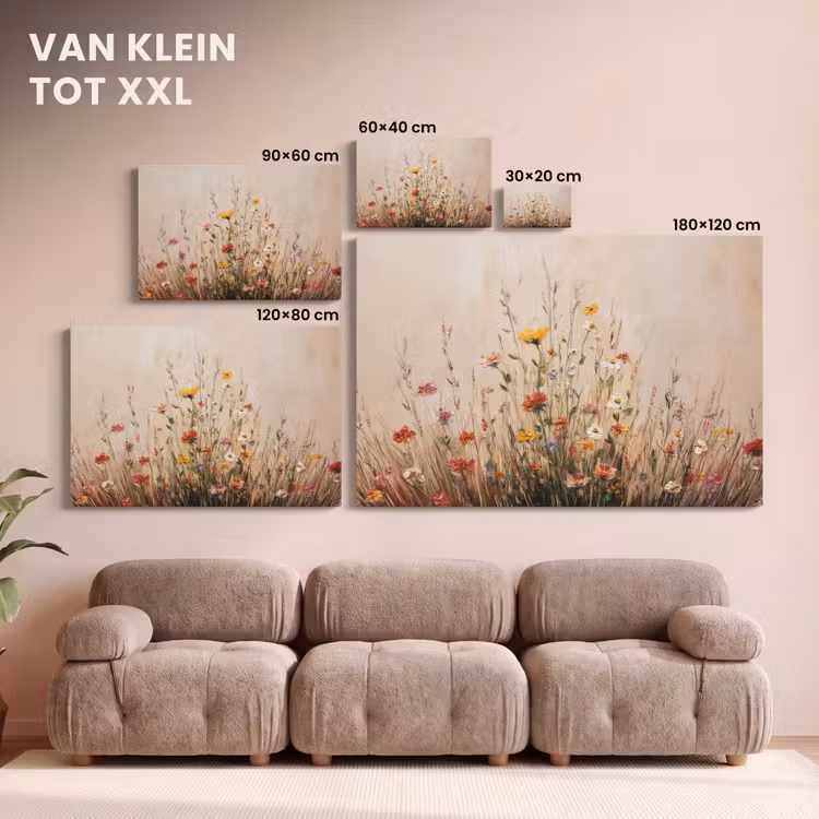 Canvas schilderij - Wilde bloemen - Penseelstreken - Rustgevend — 8