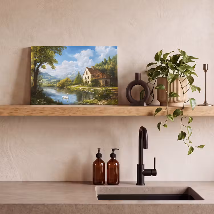 Canvas schilderij - Zwaan - Bomen - Rust — 4
