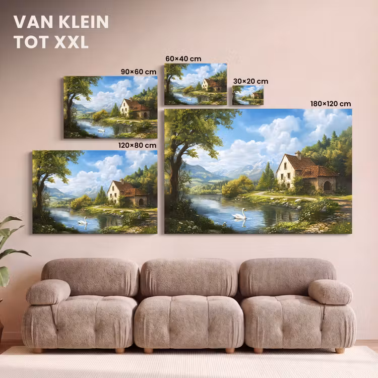 Canvas schilderij - Zwaan - Bomen - Rust — 8
