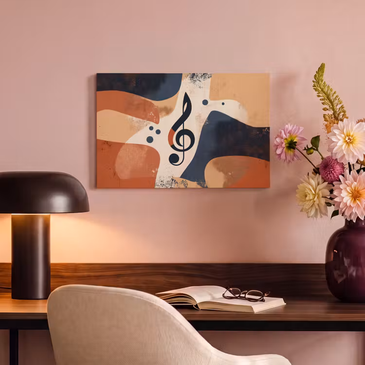 Canvas schilderij - Sleutel - G - Abstract - Beige — 6