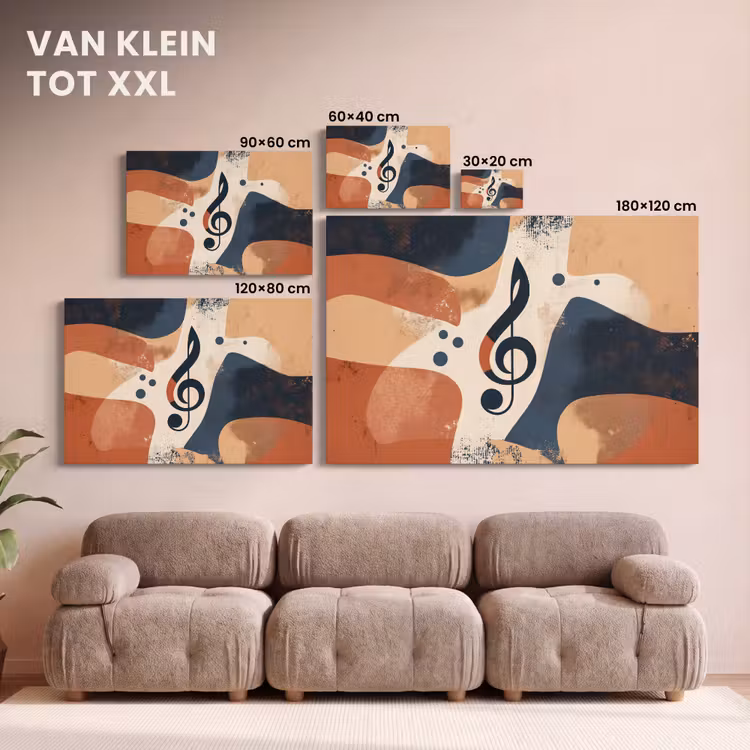 Canvas schilderij - Sleutel - G - Abstract - Beige — 8
