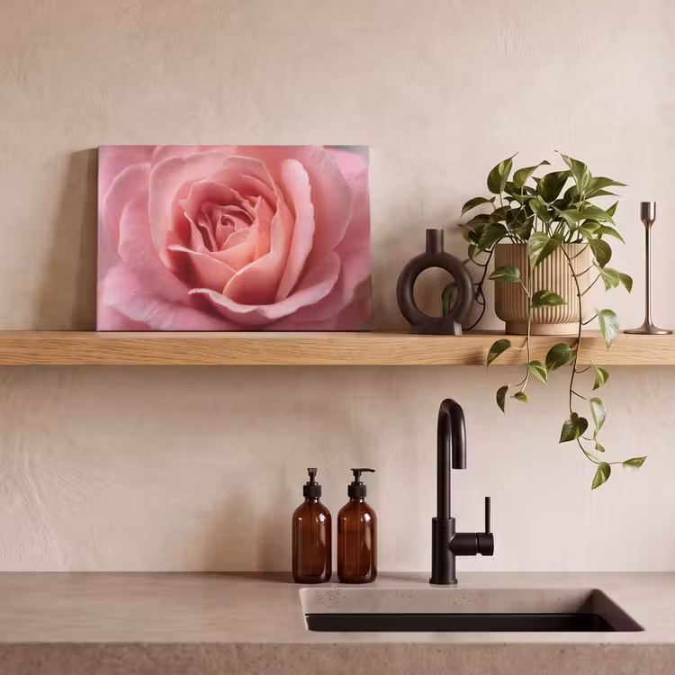 Canvas schilderij - Roze - Roos - Romantisch — 4
