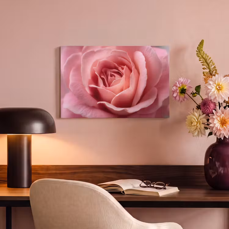 Canvas schilderij - Roze - Roos - Romantisch — 6