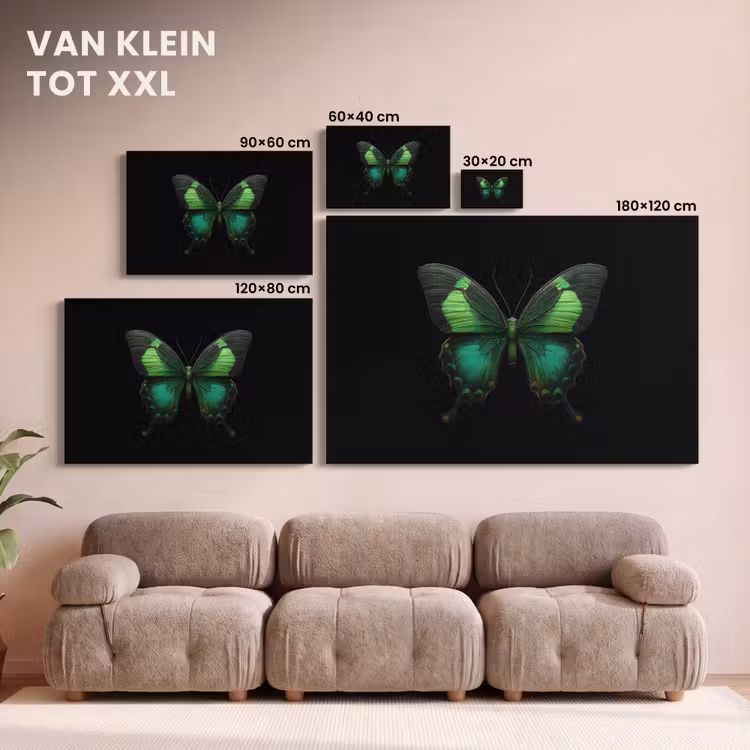 Canvas schilderij - Vlinder - Groen - Opvallend — 8