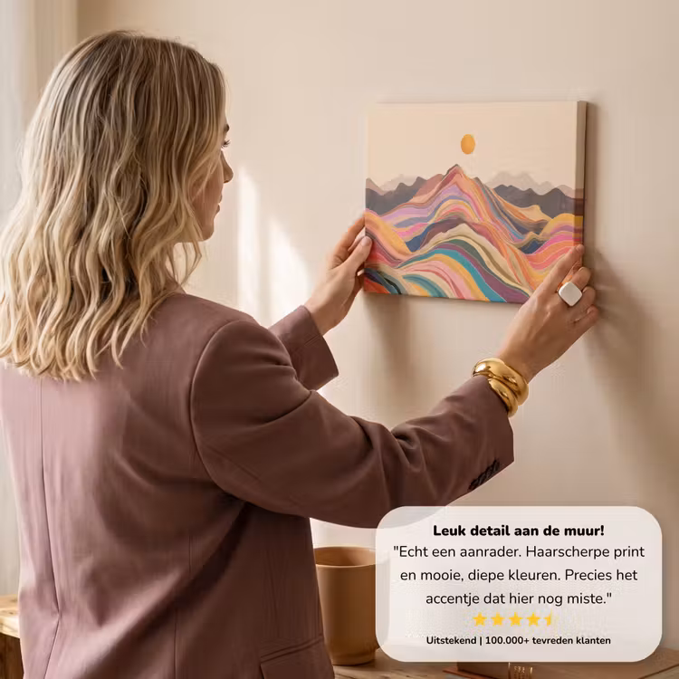 Canvas schilderij - Zon - Kleurrijk landschap - Bergen — 3