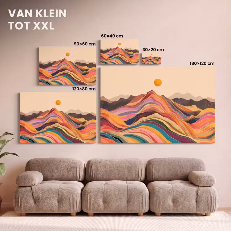 Canvas schilderij - Zon - Kleurrijk landschap - Bergen — 8