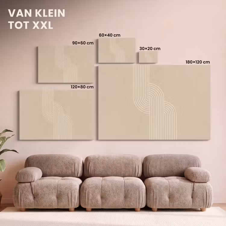 Canvas schilderij - Parallelle lijnen - Lichte textuur - Beige — 8
