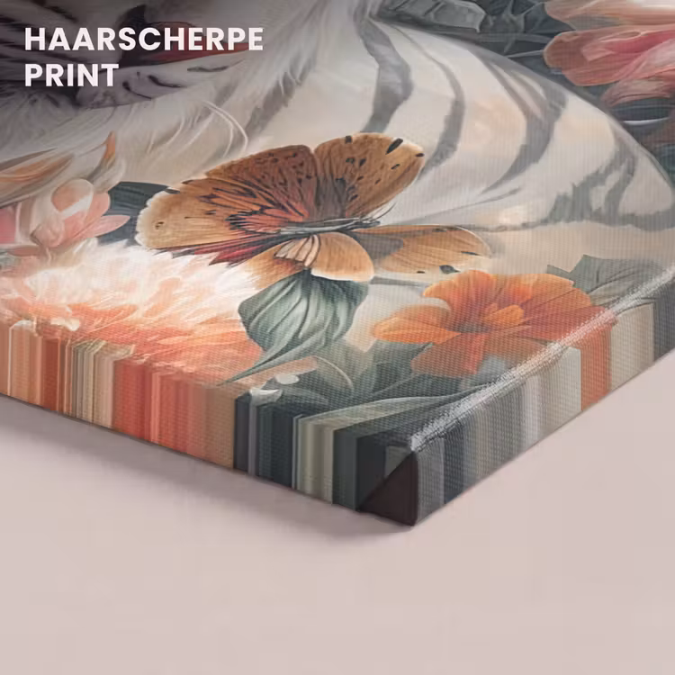 Canvas schilderij - Tijger - Wilde dieren - Bloemen - Jungle — 5