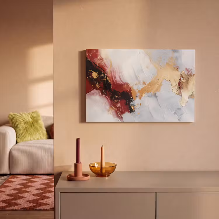 Canvas schilderij - Rood - Abstract - Goud - Modern — 2