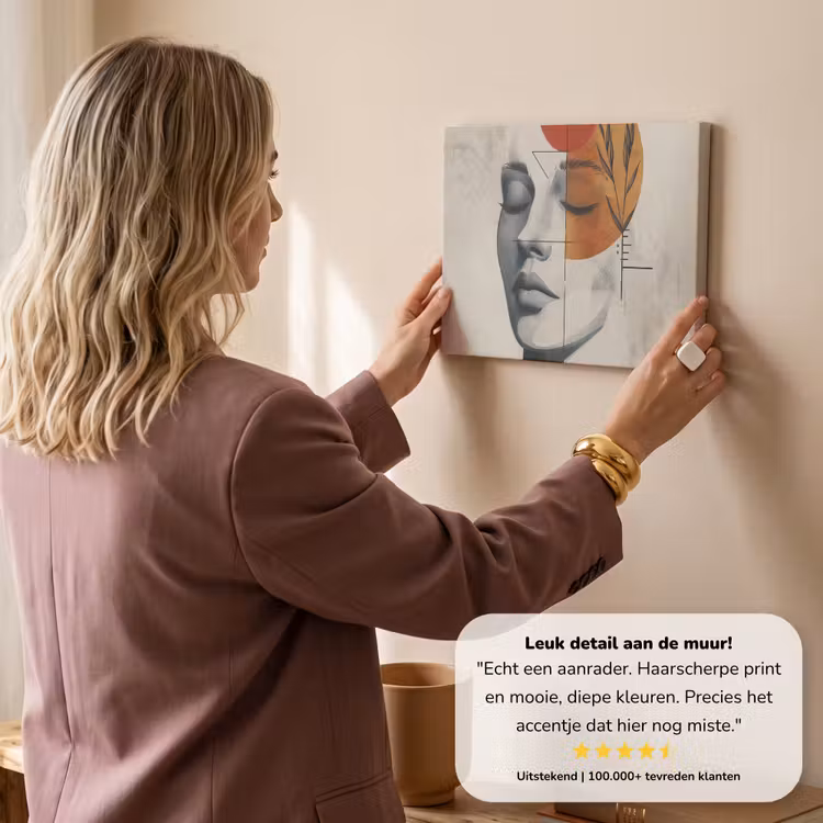 Canvas schilderij - Vrouw - Botanisch - Oranje - Kunst - Modern — 3