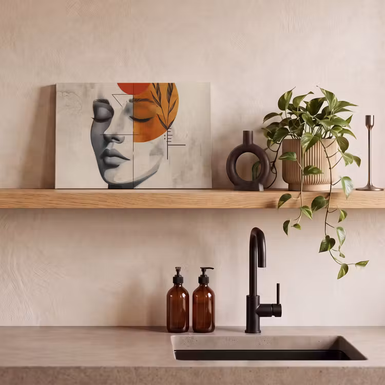 Canvas schilderij - Vrouw - Botanisch - Oranje - Kunst - Modern — 4