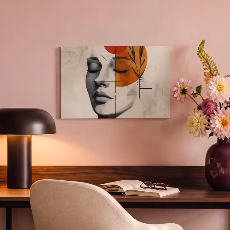 Canvas schilderij - Vrouw - Botanisch - Oranje - Kunst - Modern — 6