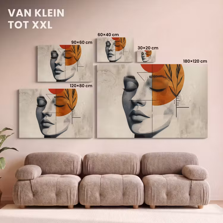 Canvas schilderij - Vrouw - Botanisch - Oranje - Kunst - Modern — 8