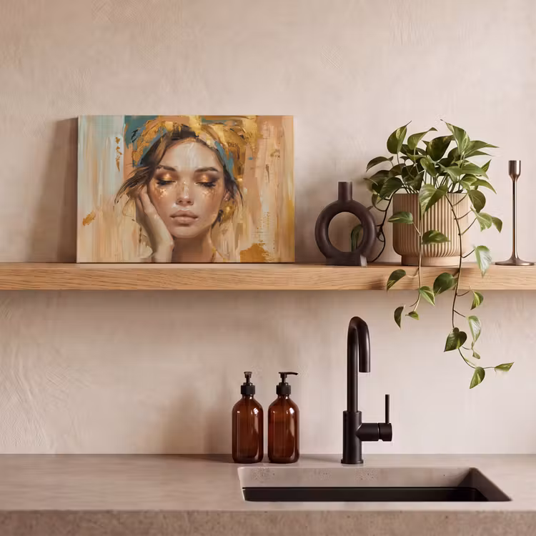Canvas schilderij - Vrouwen - Portret - Luxe - Goud — 4