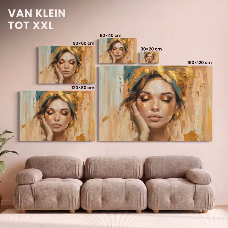 Canvas schilderij - Vrouwen - Portret - Luxe - Goud — 8