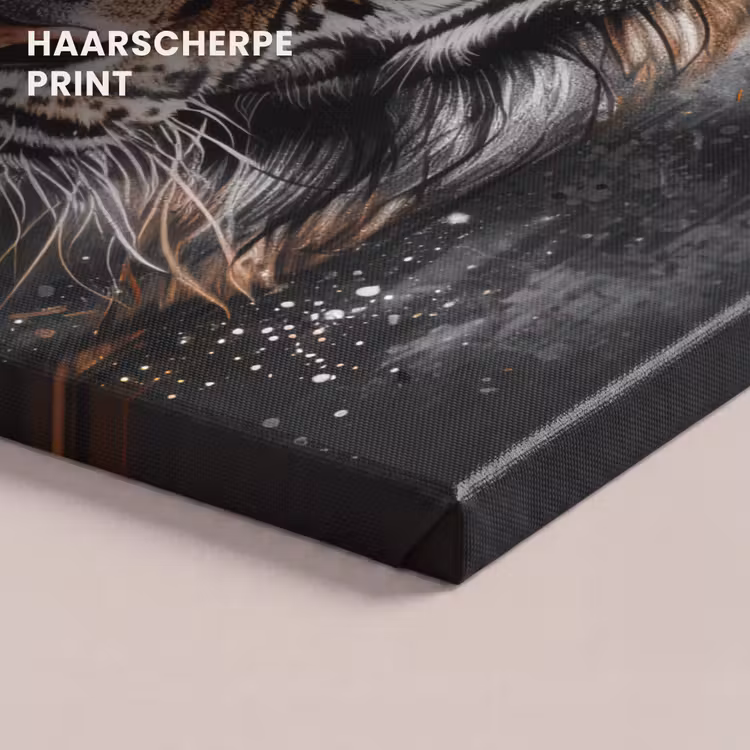 Canvas schilderij - Tijger - Dieren - Portret - Luxe - Zwart — 5