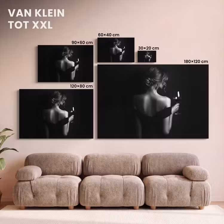 Canvas schilderij - Vrouw - Wijn - Jurk — 8