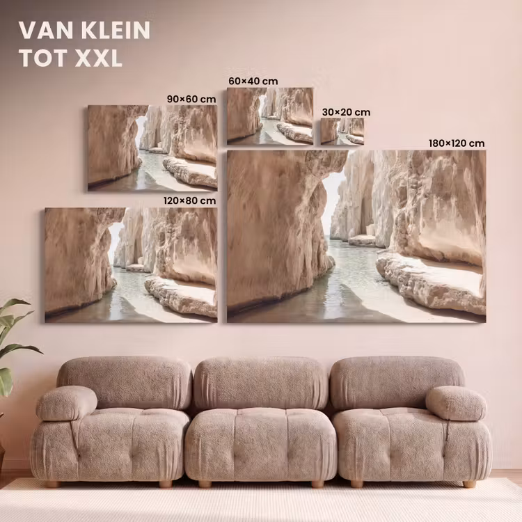 Canvas schilderij - Rotsen - Zee - Zand - Kloof — 8