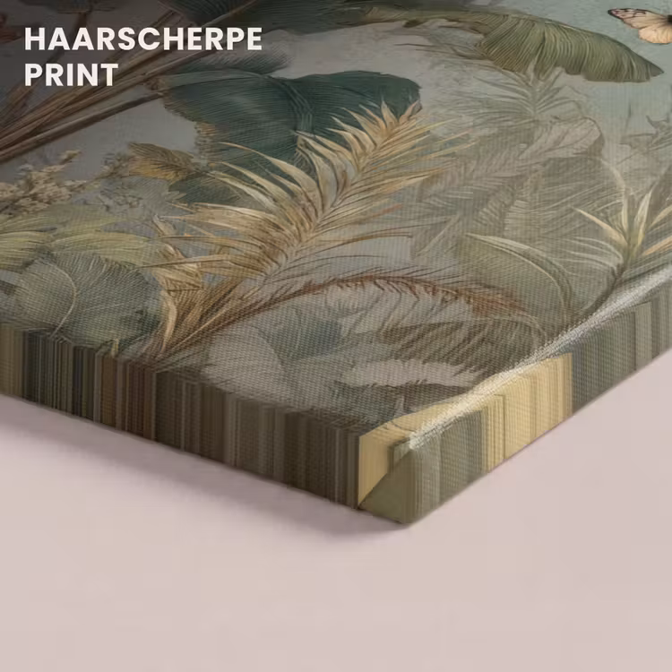 Canvas schilderij - Tropisch bladerdek - Vlinders - groen - Bruin — 5