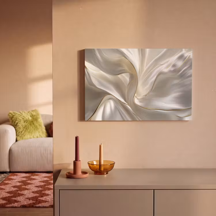 Canvas schilderij - Stof - Plooien - Goud — 2