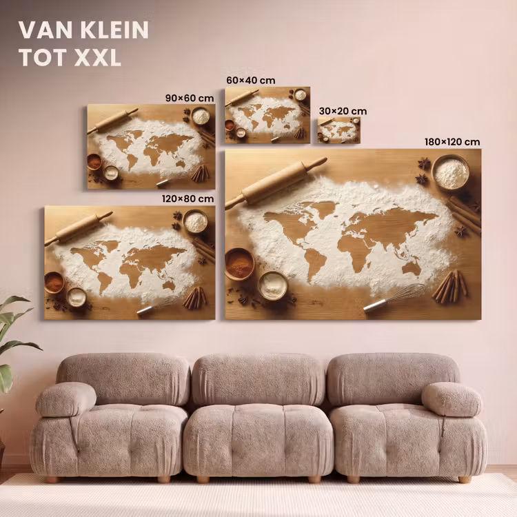Canvas schilderij - Hout - Wereldkaart - Bakken - Keuken — 8