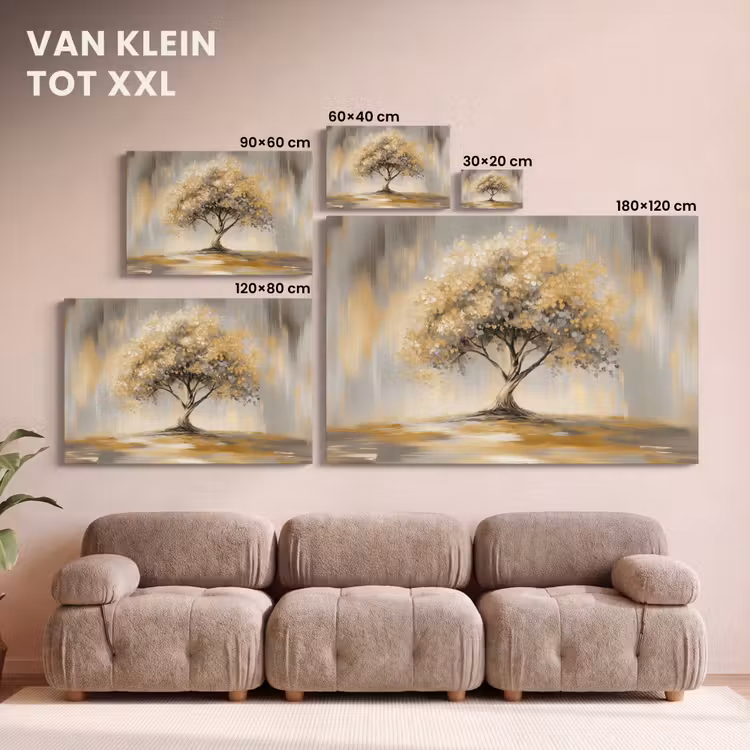 Canvas schilderij - Schilderij - Boom - Abstract - Bladeren — 8